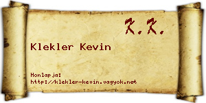 Klekler Kevin névjegykártya