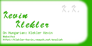 kevin klekler business card